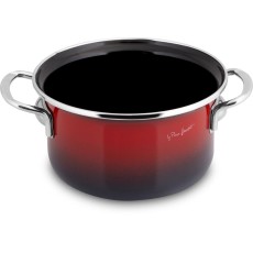 Enamel Pot 16x10cm 1.8lt Lamart LT1180 Red/Black
