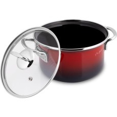 Enamel Pot 16x10cm 1.8lt Lamart LT1180 Red/Black