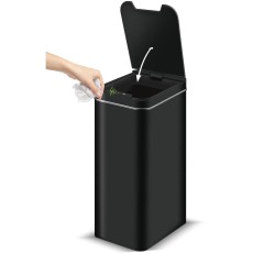 Stainless Steel Waste Bin with Photocell 50lt SENSOR Lamart LT8052 Black