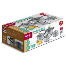 POTTO Stainless Steel Cookware Set 8pcs Lamart LT1211 Silver