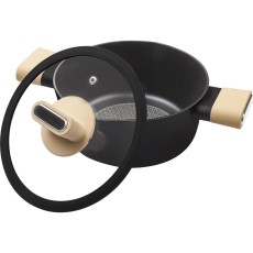 Pot POELE Non-stick Aluminum 20x9cm 2.4lt Lamart LT1218 Black/Beige