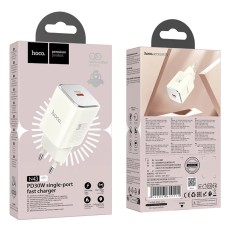 Travel Charger Hoco N43 Vista with USB-C PD30W GaN Tech Small Size White