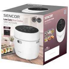 Rice Steamer Sencor SRM 0670WH 0,6lt 500W with Non-stick Surface Low Carb and Low Sugar Function White