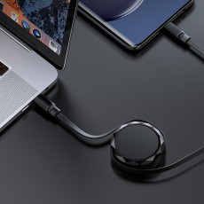 Charging Data Cable Acefast C3-03 USB-C to USB-C Retractable 3A 60W 0,8m Black