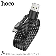 Data Cable Hoco. DU01 Novel USB to USB-C 3.0A  Charging and Data Transfer Black 1m
