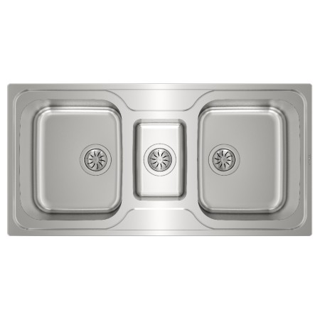Stainless Steel Sink TEKA Triple Bowl for Built-in Installation 100x50cm CLASSIC 2½B TOTAL