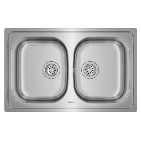 Stainless Steel Sink TEKA Double Bowl for Built-in Installation 79x50cm UNIVERSE 80 TOTAL Matt
