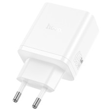 Travel Charger Hoco N51 Scenery 65W with 2 x USB-C and 1 χ USB-A  White