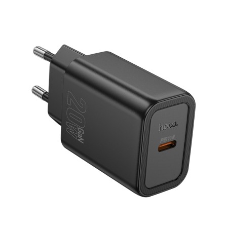 Travel Charger Hoco N60 Gentle Single Port GaN PD20W USB-C 5V 3.0A Black