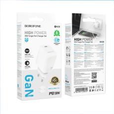 Travel Charger Hoco BN28 Fuente USB-C 30W + Charging Cable USB-C to USB-C White