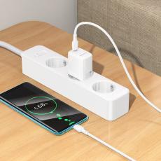 Travel Charger Hoco BN28 Fuente USB-C 30W + Charging Cable USB-C to USB-C White
