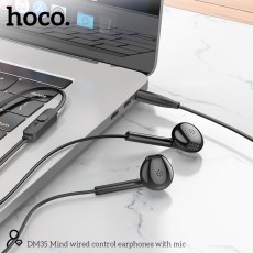 Hands Free Hoco DM35 Mind Earphones Stereo 3.5mm with Microphone and Operation Control Button Black