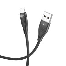 Data Cable Hoco DU45 Sturdy USB-A  to Lightning  for Fast Charging and Data Transfer 3A  Black1m