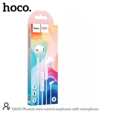Hands Free Hoco DM45 Phoenix Earphones Stereo 3.5mm with Microphone and Operation Control Button White