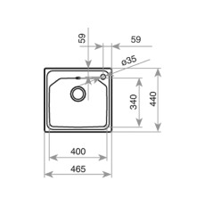 Stainless Steel Sink TEKA Single Bowl 46.5x44cm Premium 1C 11128001