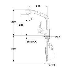 TEKA Stainless Steel Sink Faucet Rotating MB-2 3/8" Pull Out 40931802