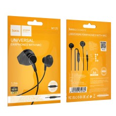 Hands Free Hoco M125 Smart Earphones Stereo 3.5mm with Microphone and Operation Control Button 1.2m Black