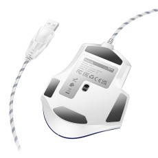 Wired Gaming Mouse Hoco GM31 Overlord 7 Buttons with Lighting 3600 DPI White-Blue