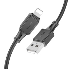 Data Cable Hoco X101 Silicon Assistant USB-A  to Lightning Fast Charging 2.4A  Black 1m