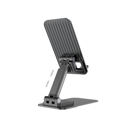 Hoco Phone Desk Aluminum Stand PH50 Ivey 360° Compatible with Devices 4.5"-7" and Extendable Arm Black