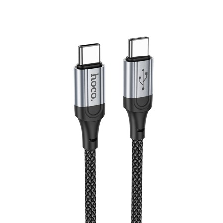 Data Cable Hoco X102 Fresh USB-C to USB-C 60W Braided 1m Black