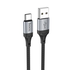 Data Cable Hoco X102 Fresh USB-A  to USB-C 3A Braided 1m Black