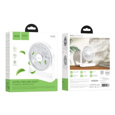 Hoco HX65 Ultra-thin Desktop Fan 2000mAh 3 Airflow Speeds White