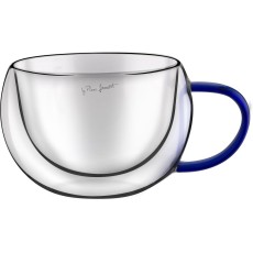 Set of 2 Cappuccino Glasses with Double Wall 270ml Blue VASO Lamart LT9113