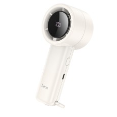 Hoco HX63 Fashion Portable Handheld Fan 2000mAh 5 Airflow Speeds 9200Rpm with Digital Display White