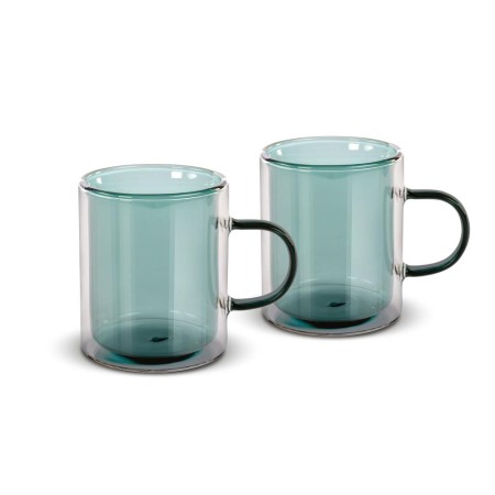 Set of 2 Tea Glasses VASO Lamart LT9122 Double-Walled Glass 350ml Green

