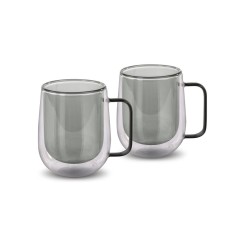 Set of 2 Tea Glasses VASO Lamart LT9123 Double-Walled Glass 250ml Black

