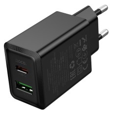 Travel Charger Hoco N69 Nuevo Dual Port PD20W 1xUSB-C and 1xUSB-A 5V QC3.0A Black