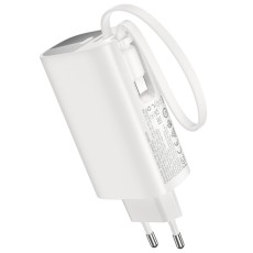 Power Bank Hoco J148 Handy 5000mAh PD20W QC3.0A Charger with 1xUSB-C Port and 1xUSB-C Cacle White