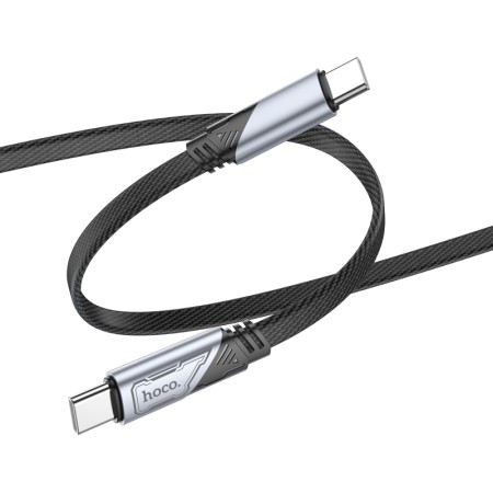 Data Cable Hoco U119 USB-C to USB-C 60W 3A Fast Charging Armor Style Braided Black 1.2m