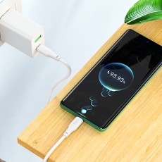 Data Cable Hoco X93 Force USB-C to USB-C PD60W 3A Fast Charging White 2m