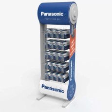 Panasonic 6H Desktop Stand for AA, AAA, C, D, 9V Batteries 3 Rows 6 Hooks 61.4x23x20cm Hook Length 18cm
