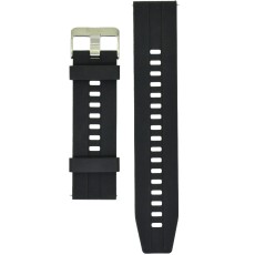 Watchband Hoco 20mm Universal Black Silicon Band with Silver Buckle