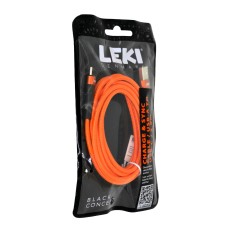 Data and Charging Cable Leki Black Concept USB-A to USB-C Braided Orange 2m