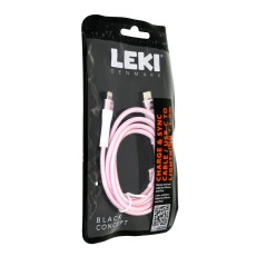 Data and Charging Cable Leki Black Concept USB-C to Lightning Braided Pink 1m
