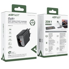 Travel Charger Acefast A102 Fast Charging USB-C PD30W QC3.0 GaN Black
