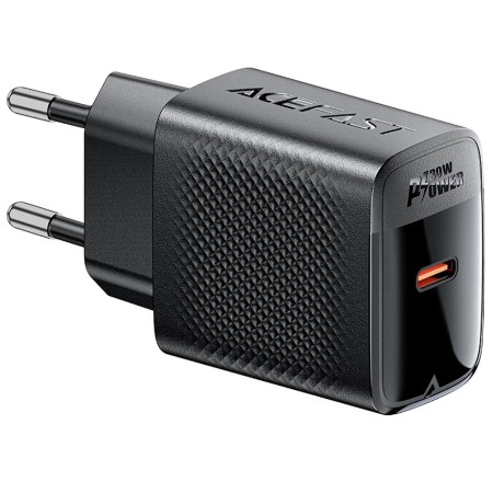 Travel Charger Acefast A102 Fast Charging USB-C PD30W QC3.0 GaN Black