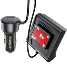 Car Charger Acefast B11 Hub 138W with 4xUSB-A and 2xUSB-C Hub Cable 1.10m with LED Display Black