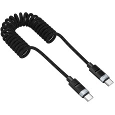 Cable Hoco DU59 Bamboo USB-C to USB-C 60W Spring Braided Black 1.5m