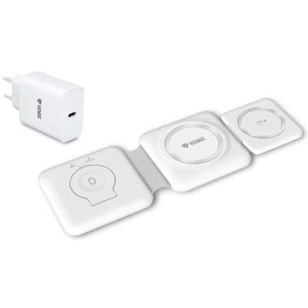 Wireless Foldable Charger Pad for Yenkee YAC 5330 3-in-1 15W White + Wall Charger 35W