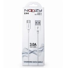 Charging Data Cable Noozy Flow E44 USB to USB-C 3.0A White 1m