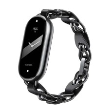 Watchband Xiaomi Leather and Metal Chain Strap for Smart Band 8 / Smart Band 9 BHR7303GL