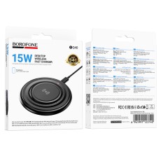 Wireless Charger Borofone BQ40 Crown Magnetic Magsafe 15W with USB-A Cable Black