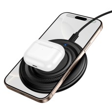 Wireless Charger Borofone BQ40 Crown Magnetic Magsafe 15W with USB-A Cable Black