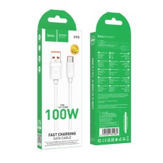 Cable Hoco X115 Surpass USB-A  to USB-C 100W 5A White 1m