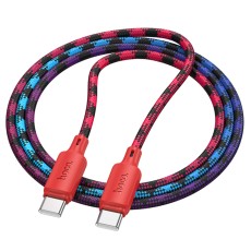 Cable Hoco X116 Meridian USB-C to USB-C 60W 3A Braided Gradient Red 1m